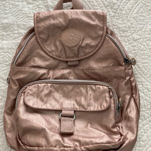 Kipling mini backpack (rose gold)